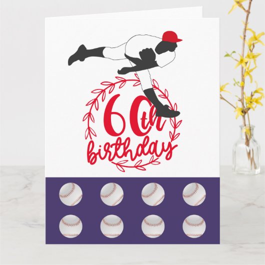 Baseball 60. Geburtstag mit Player Karte (Gelbe Blume)