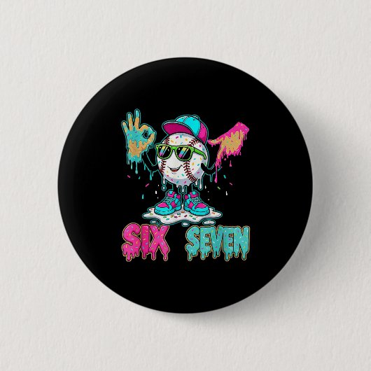 Baseball 67 Drip Six Seven Handzeichen Eiscreme Me Button (Vorderseite)