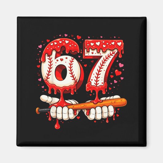 Baseball 67 Eis Drip Six Seven Jungen Spaß Meme Magnet (Vorne)