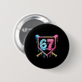 Baseball 67 Ice Cream Drip Funny Six Seven Meme Bo Button (Vorne & Hinten)