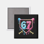 Baseball 67 Ice Cream Drip Funny Six Seven Meme Bo Magnet (Vorderseite/Rückseite)