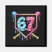 Baseball 67 Ice Cream Drip Funny Six Seven Meme Bo Magnet (Vorne)