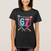 Baseball 67 Ice Cream Drip Funny Six Seven Meme Bo T-Shirt (Vorderseite)