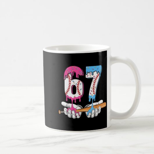 Baseball 67 Ice Cream Drip Six Seven Boys Funny Me Kaffeetasse (Rechts)