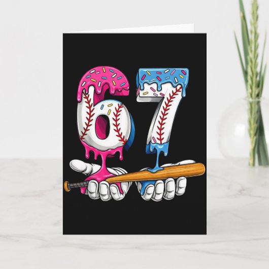 Baseball 67 Ice Cream Drip Six Seven Boys Funny Me Karte (Vorderseite)