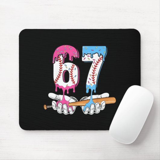 Baseball 67 Ice Cream Drip Six Seven Boys Funny Me Mousepad (Mit Mouse)