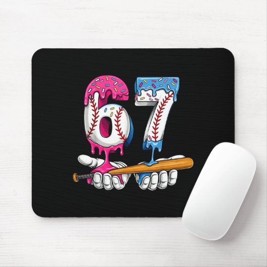 Baseball 67 Ice Cream Drip Six Seven Boys Funny Me Mousepad (Mit Mouse)