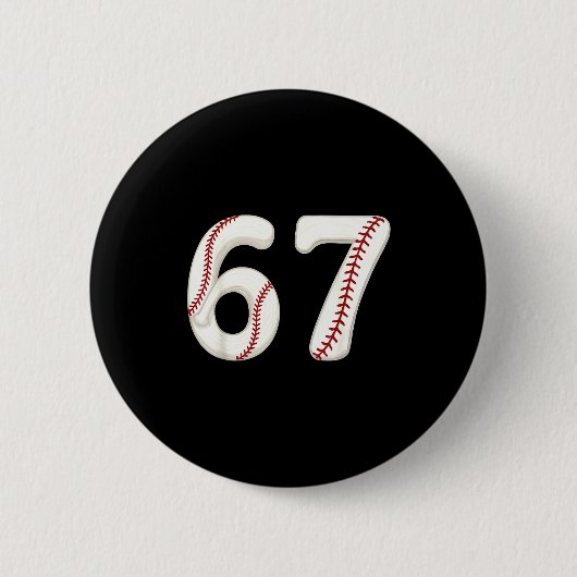 Baseball 67 Number Funny Six Seven Gen Alpha Meme  Button (Vorderseite)