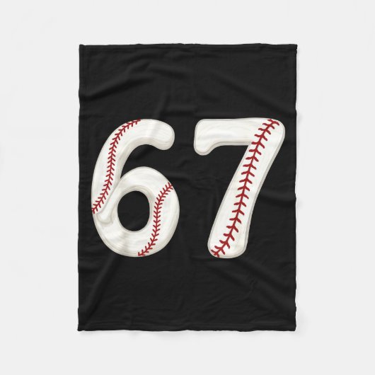 Baseball 67 Number Funny Six Seven Gen Alpha Meme Fleecedecke (Vorderseite)