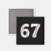 Baseball 67 Number Funny Six Seven Gen Alpha Meme Magnet (Vorderseite/Rückseite)