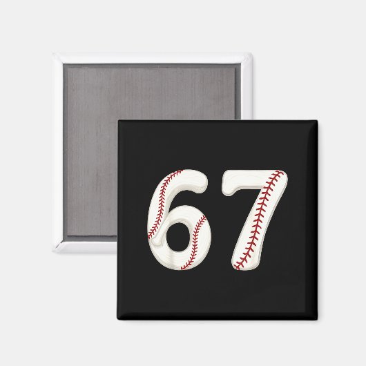 Baseball 67 Number Funny Six Seven Gen Alpha Meme  Magnet (Vorderseite/Rückseite)