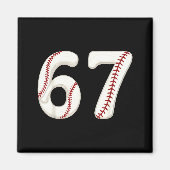 Baseball 67 Number Funny Six Seven Gen Alpha Meme Magnet (Vorne)