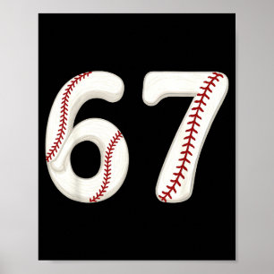 Baseball 67 Nummer Lustig Six Seven Gen Alpha Meme Poster