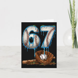 Baseball 67 sechs sieben Meme lustig 6-7 Drip Base Karte