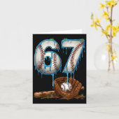 Baseball 67 sechs sieben Meme lustig 6-7 Drip Base Karte (Gelbe Blume)