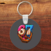 Baseball 67 Six Seven Funny 6 7 Meme Gen Alpha Mem Schlüsselanhänger (Vorderseite)