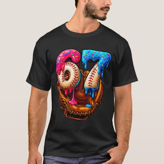 Baseball 67 Six Seven Funny 6 7 Meme Gen Alpha Mem T-Shirt (Vorderseite)