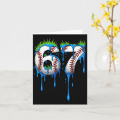 Baseball 67 Six Seven Funny Gen Alpha Meme Blue Dr Karte (Gelbe Blume)