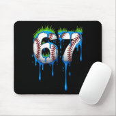 Baseball 67 Six Seven Funny Gen Alpha Meme Blue Dr Mousepad (Mit Mouse)