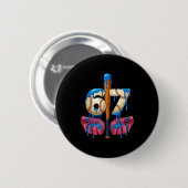 Baseball 67 Six Seven Funny Gen Alpha Meme Drip Button (Vorne & Hinten)