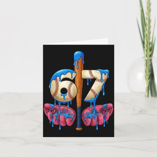 Baseball 67 Six Seven Funny Gen Alpha Meme Drip  Karte (Vorderseite)