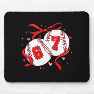 Baseball 67 Six Seven Meme Kokette Bogen Valentins Mousepad