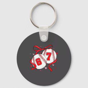 Baseball 67 Six Seven Meme Kokon Bow Valentinstag Schlüsselanhänger