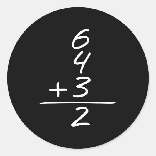 Baseball 6 4 3 Doppelspiel - Zwei Design Runder Aufkleber (Vorderseite)