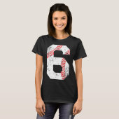 Baseball 6 Trikotnummer T-Shirt (Vorne ganz)