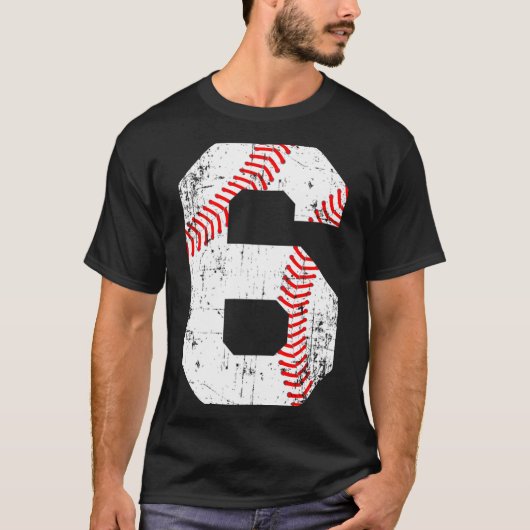 Baseball 6 Trikotnummer T-Shirt (Vorderseite)