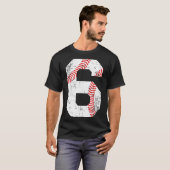 Baseball 6 Trikotnummer T-Shirt (Vorne ganz)