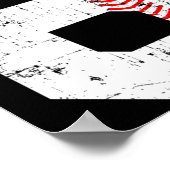 Baseball 6 Trikotnummer T-Shirt Poster (Ecke)