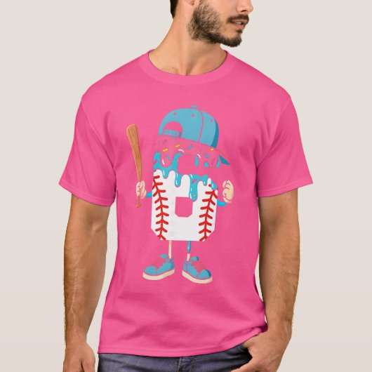 Baseball 6 Year Old Ice Cream Drip 6th Birthday Bo T-Shirt (Vorderseite)