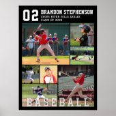 Baseball 7 Foto Spielername und -nummer Poster (Vorne)