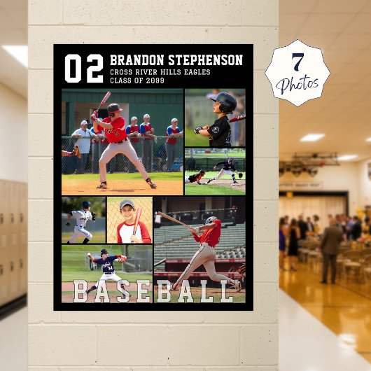 Baseball 7 Foto Spielername und -nummer Poster