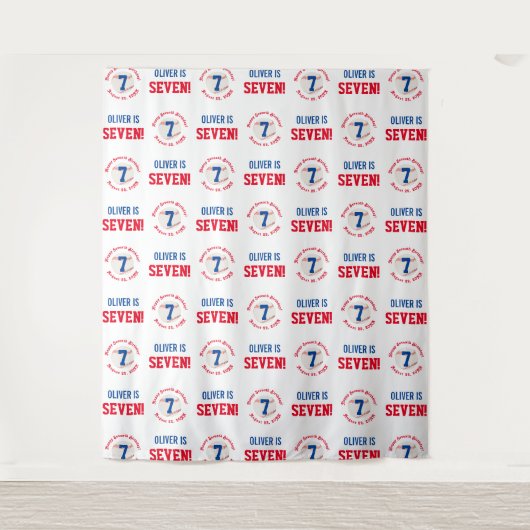 Baseball 7. Geburtstagskinder| Wiederholung der Sc Wandteppich (Vorderseite)