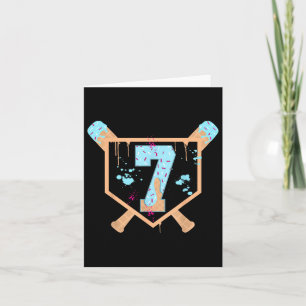Baseball 7 Jahre alt Eis Creme Tropfen 7. Geburtst Karte