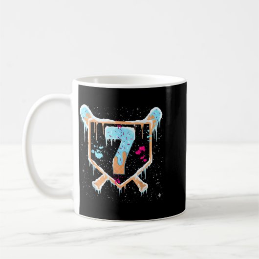 Baseball 7 Year Old Ice Cream Drip 7th Birthday Bo Kaffeetasse (Links)