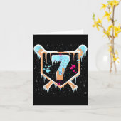 Baseball 7 Year Old Ice Cream Drip 7th Birthday Bo Karte (Gelbe Blume)