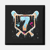 Baseball 7 Year Old Ice Cream Drip 7th Birthday Bo Magnet (Vorne)