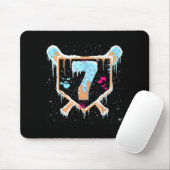 Baseball 7 Year Old Ice Cream Drip 7th Birthday Bo Mousepad (Mit Mouse)
