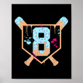 Baseball 8 Jahre alt Eiscreme Tropfen 8. Geburtsta Poster (Vorne)