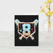 Baseball 8 Year Old Ice Cream Drip 8th Birthday Bo Karte (Gelbe Blume)