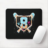 Baseball 8 Year Old Ice Cream Drip 8th Birthday Bo Mousepad (Mit Mouse)