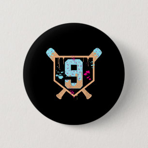 Baseball 9 Jahre alt Eiscreme Tropfen 9. Geburtsta Button