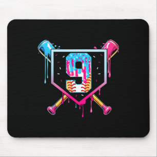 Baseball 9 Jahre alte Eisdiele 9. Geburtstag Bo Mousepad