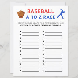 Baseball A to Z Race Game