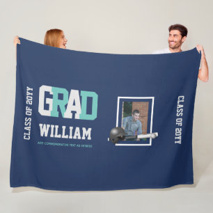 Baseball ABSCHLUSS FOTO Geschenk Personalisiert Fleecedecke