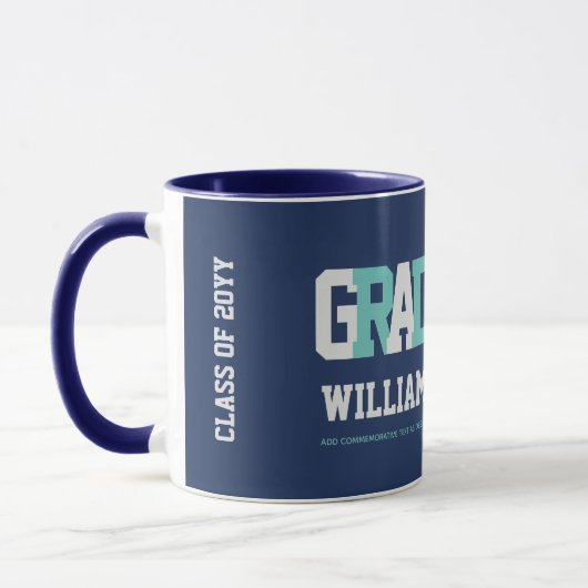 Baseball ABSCHLUSS FOTO Geschenk Personalisiert Tasse (Links)