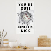 Baseball-Abschluss-Glückwunsch-Plakat Poster (Küche)
